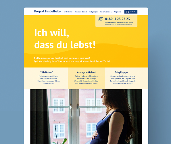Ein Screenshot der Startseite des 