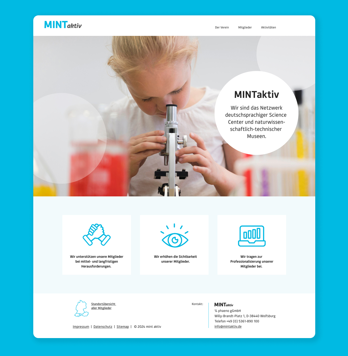 mint-aktiv-startseite Screenshot der Startseite des Projektes