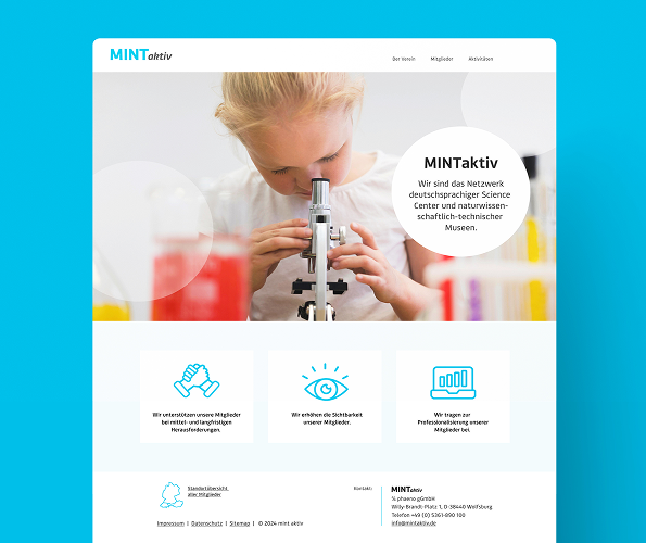 Screenshot der Startseite des Projektes 