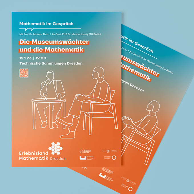 Zwei Flyer für die Veranstaltungsreihe 