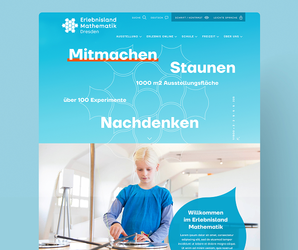 Ein Screenshot der Website für das 
